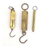 Three late 19thC pocket spring balance scales, comprising a Salter's No. 3 (<50lb), a Salter's