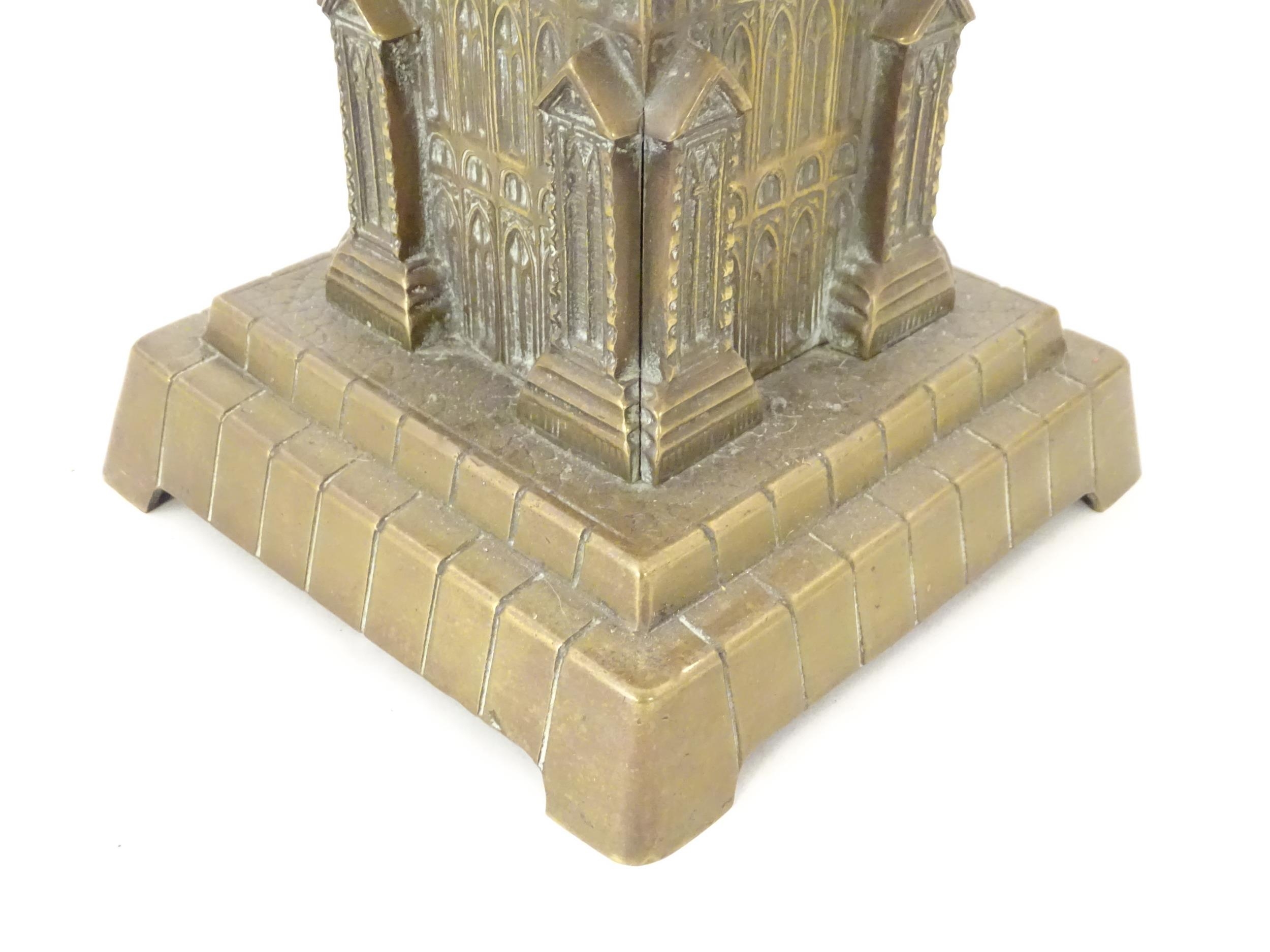 A cast brass clock case formed as Big Ben. Approx. 21 1/2" high Please Note - we do not make - Image 4 of 10