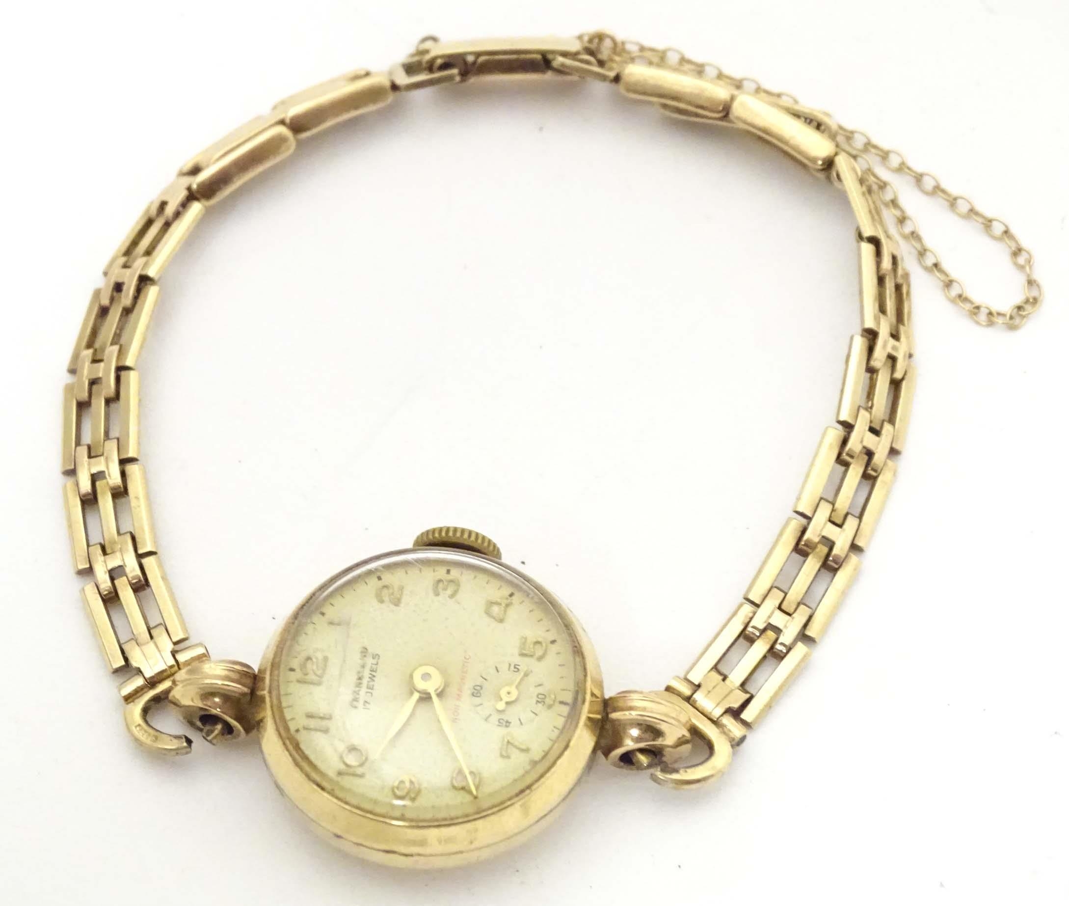 A ladies Frankland wrist watch, the dial signed Frankland 17 jewels and with inset seconds dial - Image 4 of 8