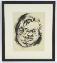 Jacques Saraben (b. 1939), Artist's Proof lithograph, A portrait of Francis Bacon. Signed and dated