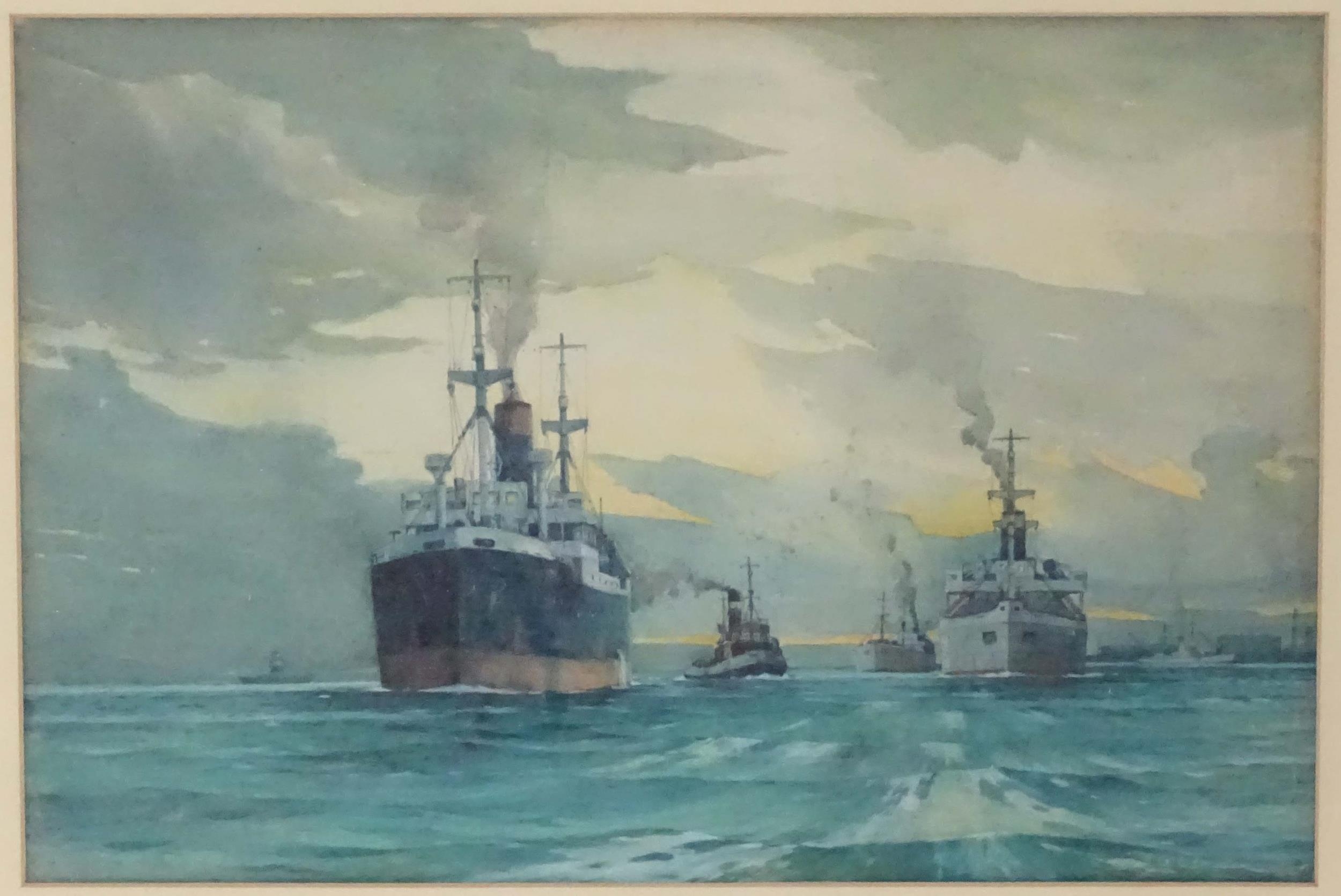 Manner of Neville Sotheby Pitcher (1889-1959), Early 20th century, Marine School, Watercolour, Steam - Image 2 of 3