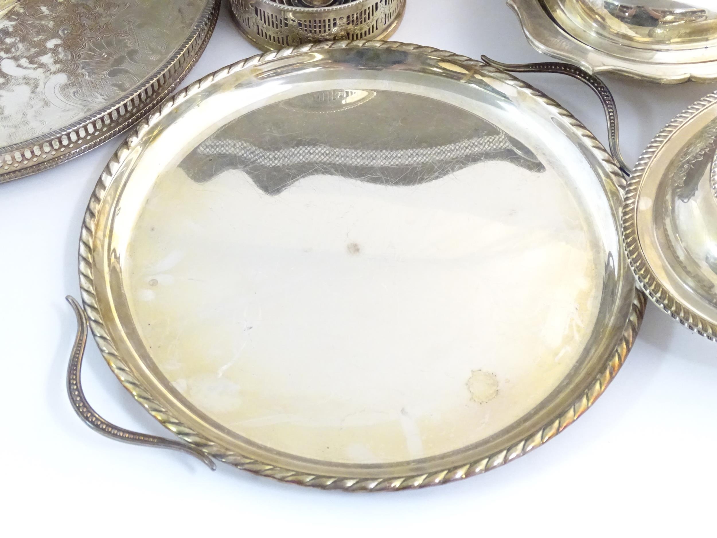 A quantity of assorted silver plated wares to include serving dishes some by Barker Ellis, - Image 7 of 11