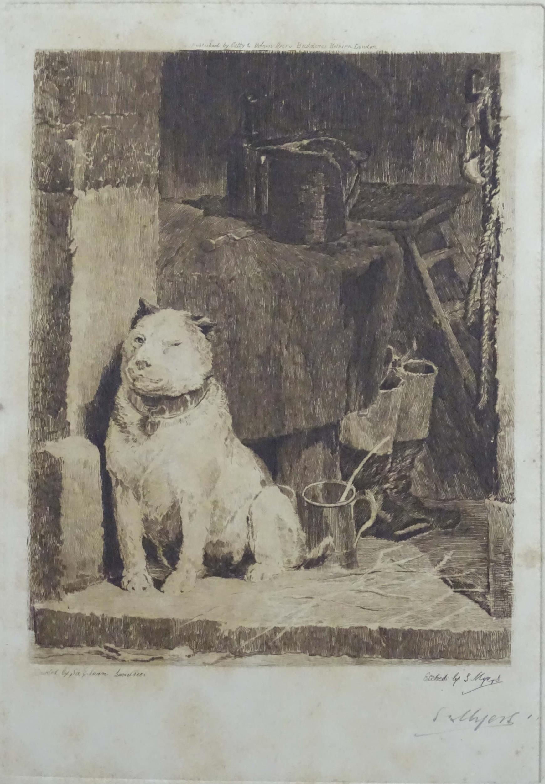 S. Myers after Sir Edwin Henry Landseer (1807-1873), 19th century, Four etchings depicting dogs to - Image 9 of 20