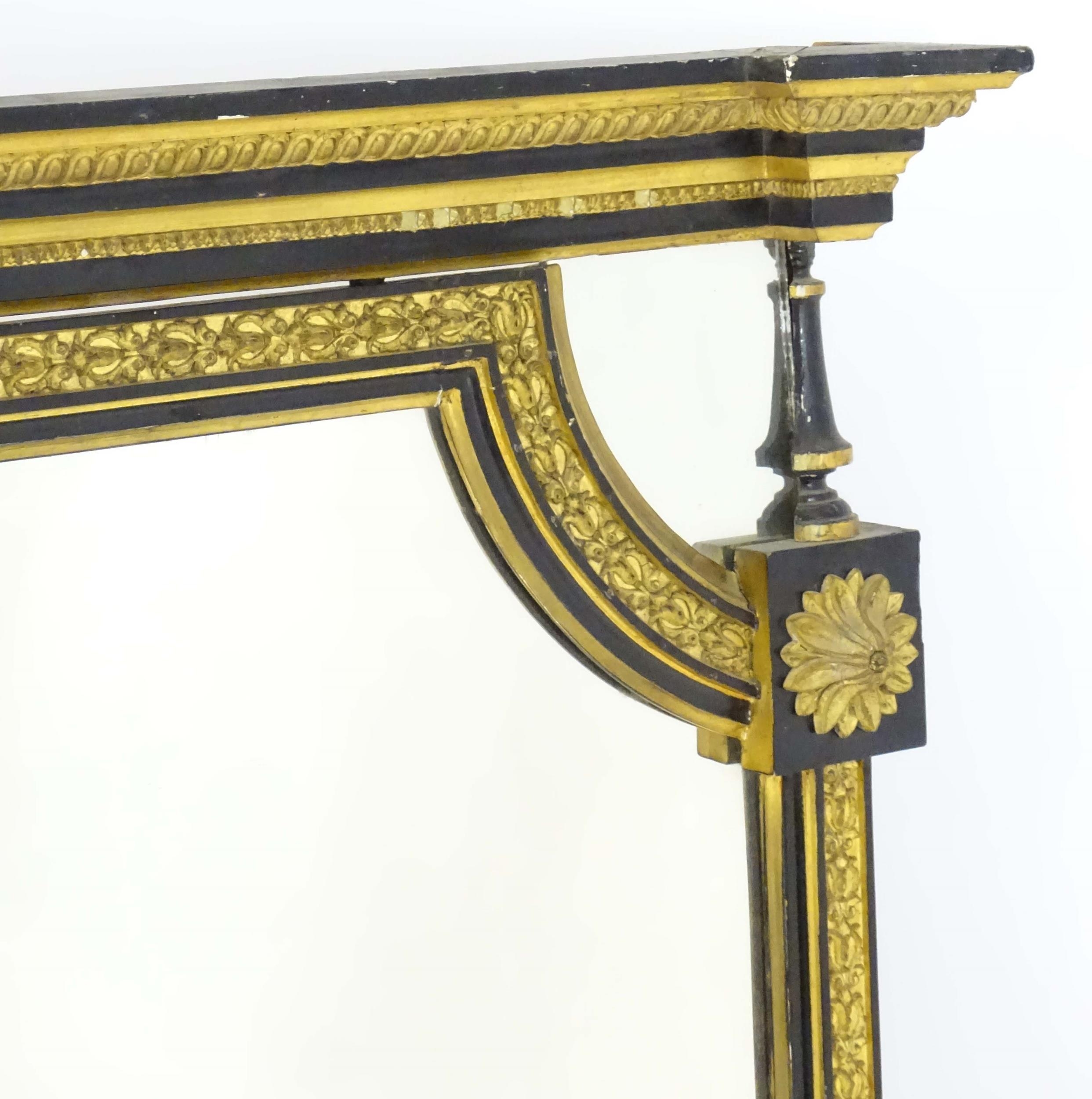 A Regency period over mantle mirror having a moulded cornice above gilt and gesso egg and dart - Image 11 of 20