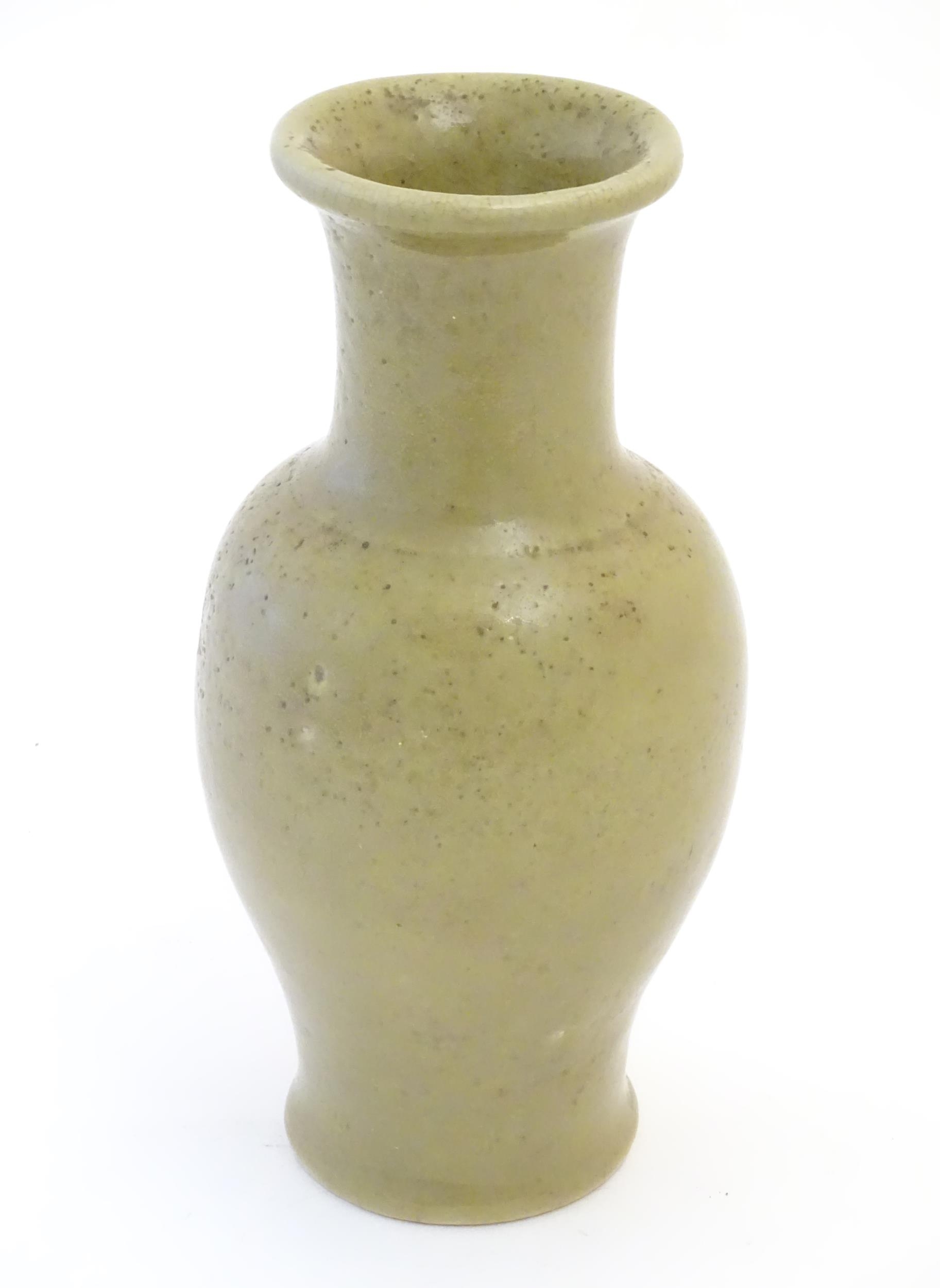 A Chinese stoneware baluster vase with a crackle glaze. Approx. 13 1/2" high Please Note - we do not - Image 4 of 5