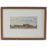 Manner of Henry Tonks (1862-1937), Watercolour, A country landscape scene with a village. Stencil