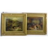 After George Armfield (1808-1893), Early 20th century, Two over painted prints laid on canvas,