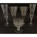 Assorted drinking glasses to include two commemorative Elizabeth II ' Queen's Diamond Jubilee '