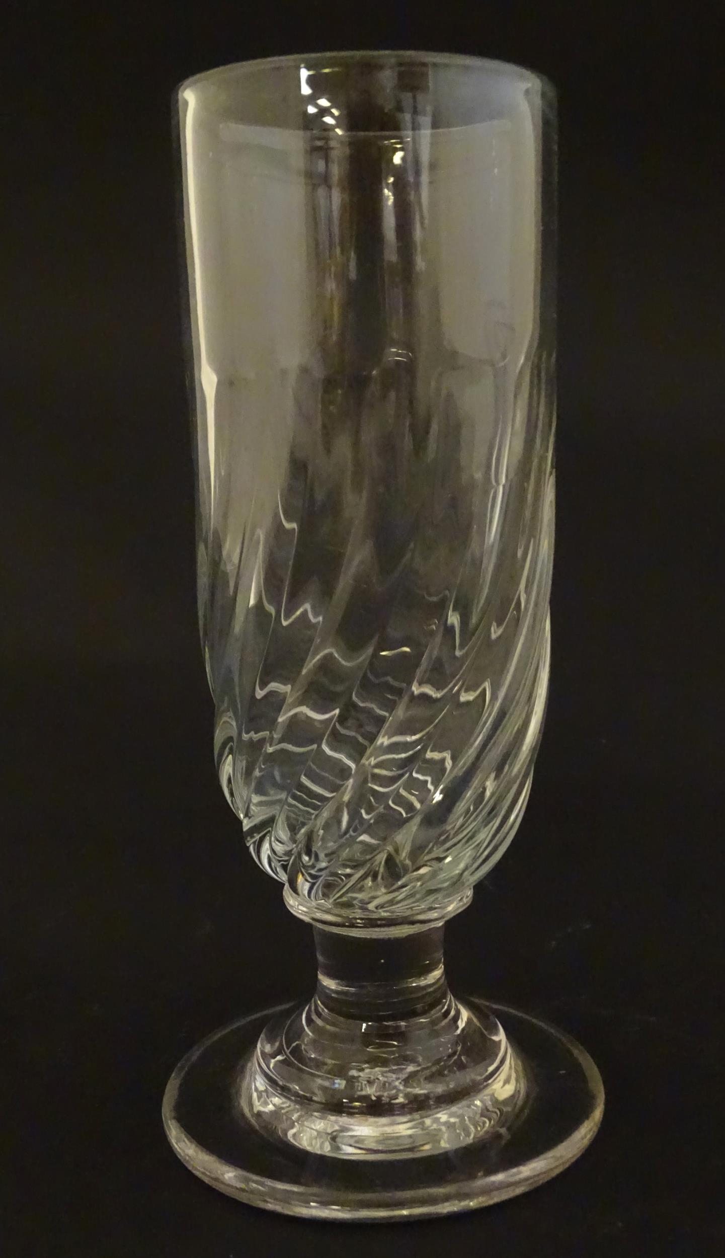 two 19thC glass drinking glasses one with etched hunting scenes. The tallest 6 1/2" high (2) - Image 3 of 10