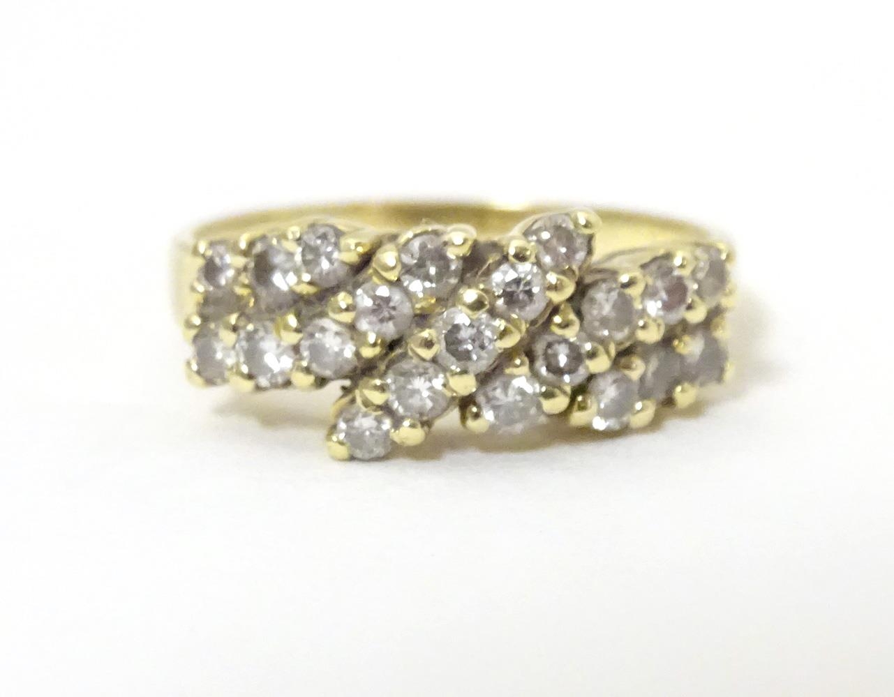 An 18ct gold dress ring set with 21 diamonds. Ring size approx P Please Note - we do not make - Image 4 of 6