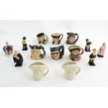 A quantity of Royal Doulton figures to include Charles Dickens figures to include Sam Weller, Oliver