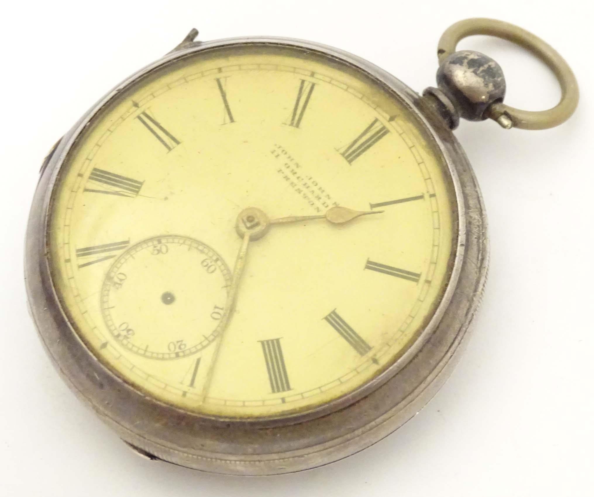 A Victorian silver pocket watch hallmarked Chester 1871, the enamel dial with inset seconds dial and - Image 12 of 18