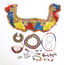 A quantity of Africa / Maasai beaded jewellery to include necklaces, bracelets, etc. Please Note -