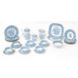 A quantity of Copeland / Copeland Spode blue and white tea wares decorated with floral, foliate