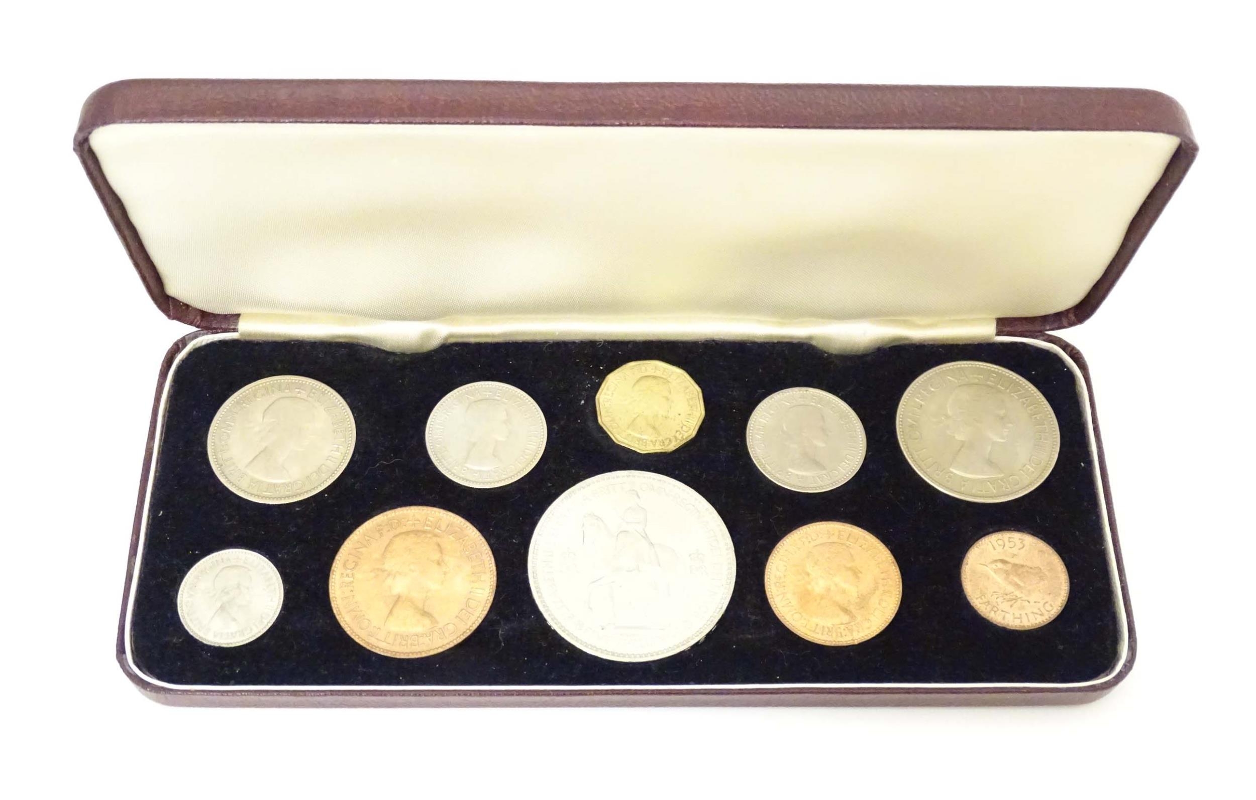 Coins: A 1953 Elizabeth II coronation specimen set, cased. Please Note - we do not make reference to - Image 7 of 7