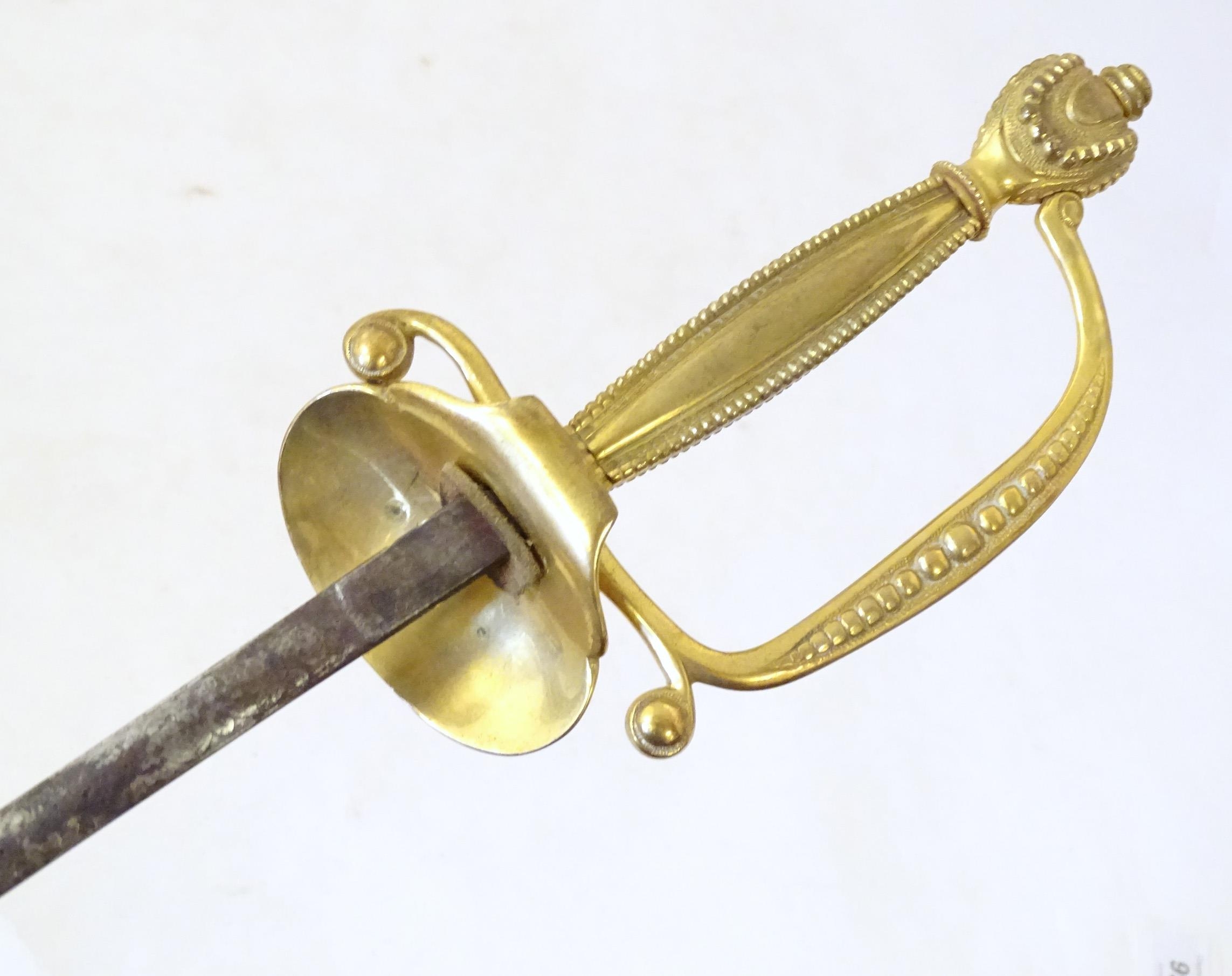 Militaria: an early to mid 20thC English court sword, the 30 3/4" steel blade decorated with - Image 8 of 15