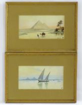 Manner of Edwin Lord Weeks (1849-1903), Watercolours, Two Egyptian scenes comprising a figure