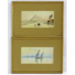 Manner of Edwin Lord Weeks (1849-1903), Watercolours, Two Egyptian scenes comprising a figure