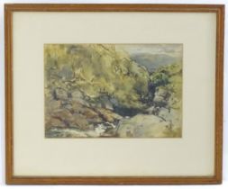 Manner of Myles Tonks (1890-1960), Watercolour, A study of a mountain landscape with a tarn. Approx.