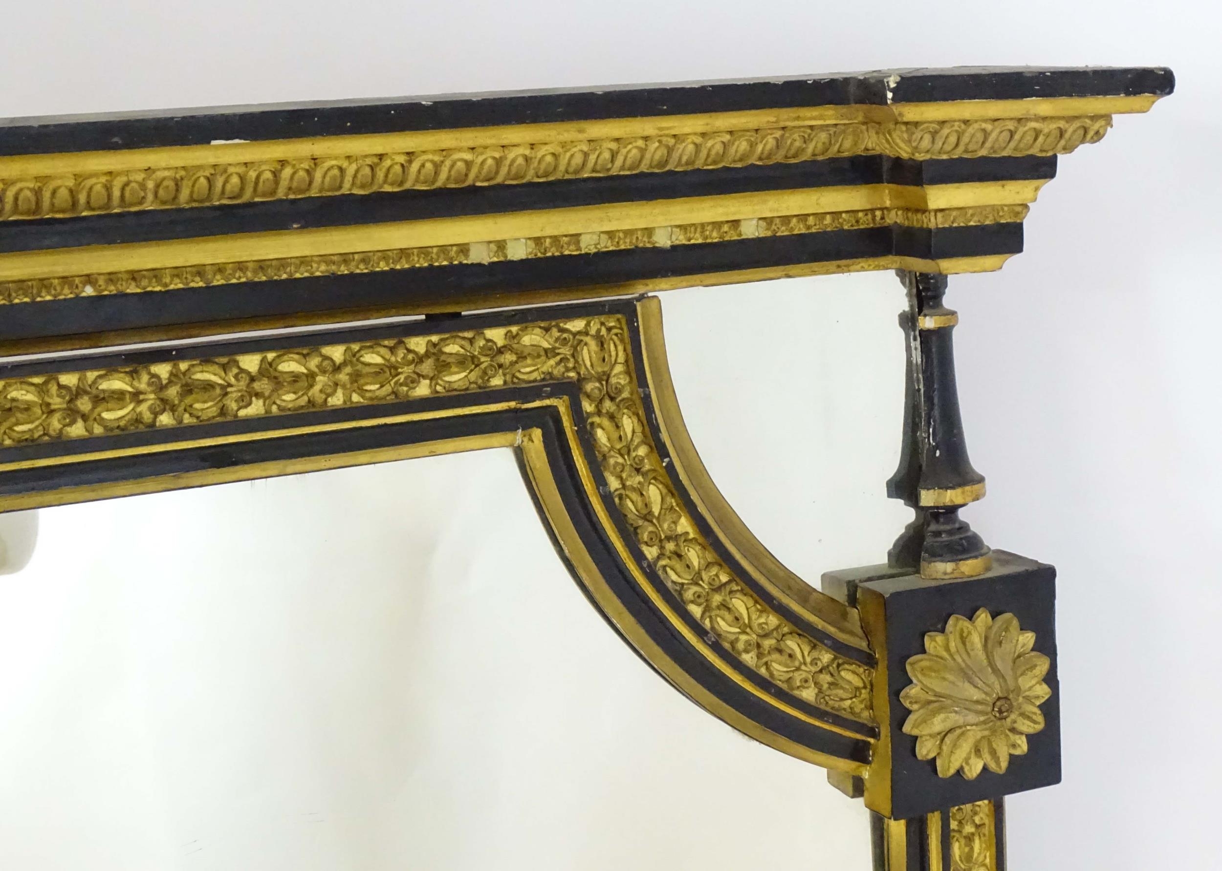 A Regency period over mantle mirror having a moulded cornice above gilt and gesso egg and dart - Image 15 of 20