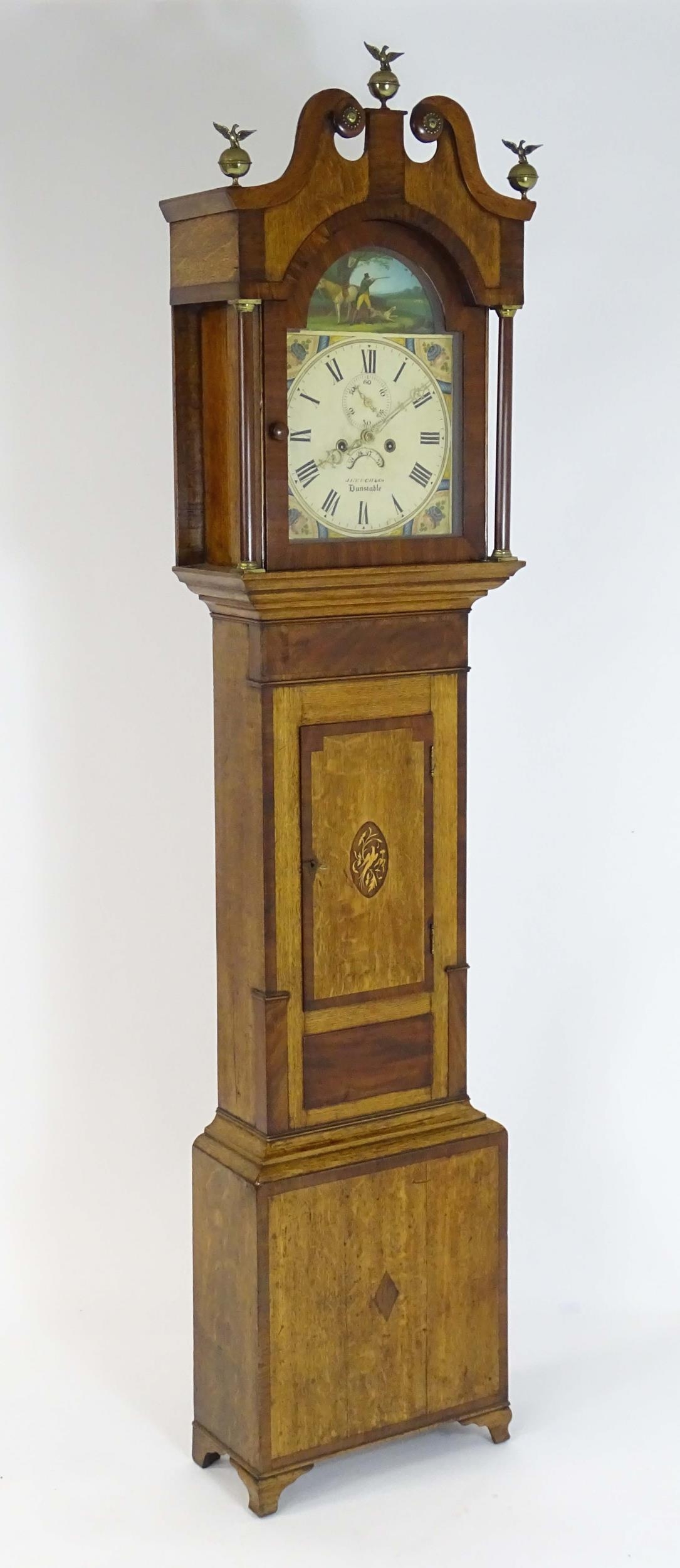 A 19thC 8-day long case clock, the break arch painted dial signed J Keech & Co. (Reech) Dunstable ( - Image 4 of 15