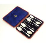 Six Victorian silver teaspoons with sugar tongs en suite, the spoons hallmarked Sheffield 1892,