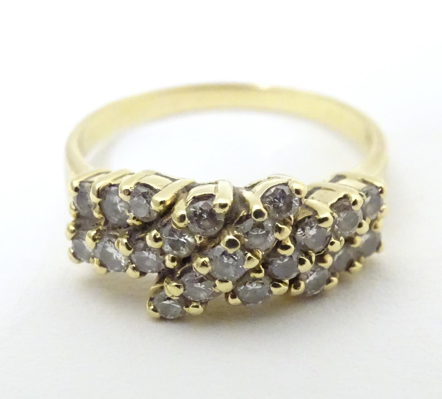 An 18ct gold dress ring set with 21 diamonds. Ring size approx P Please Note - we do not make - Image 3 of 6