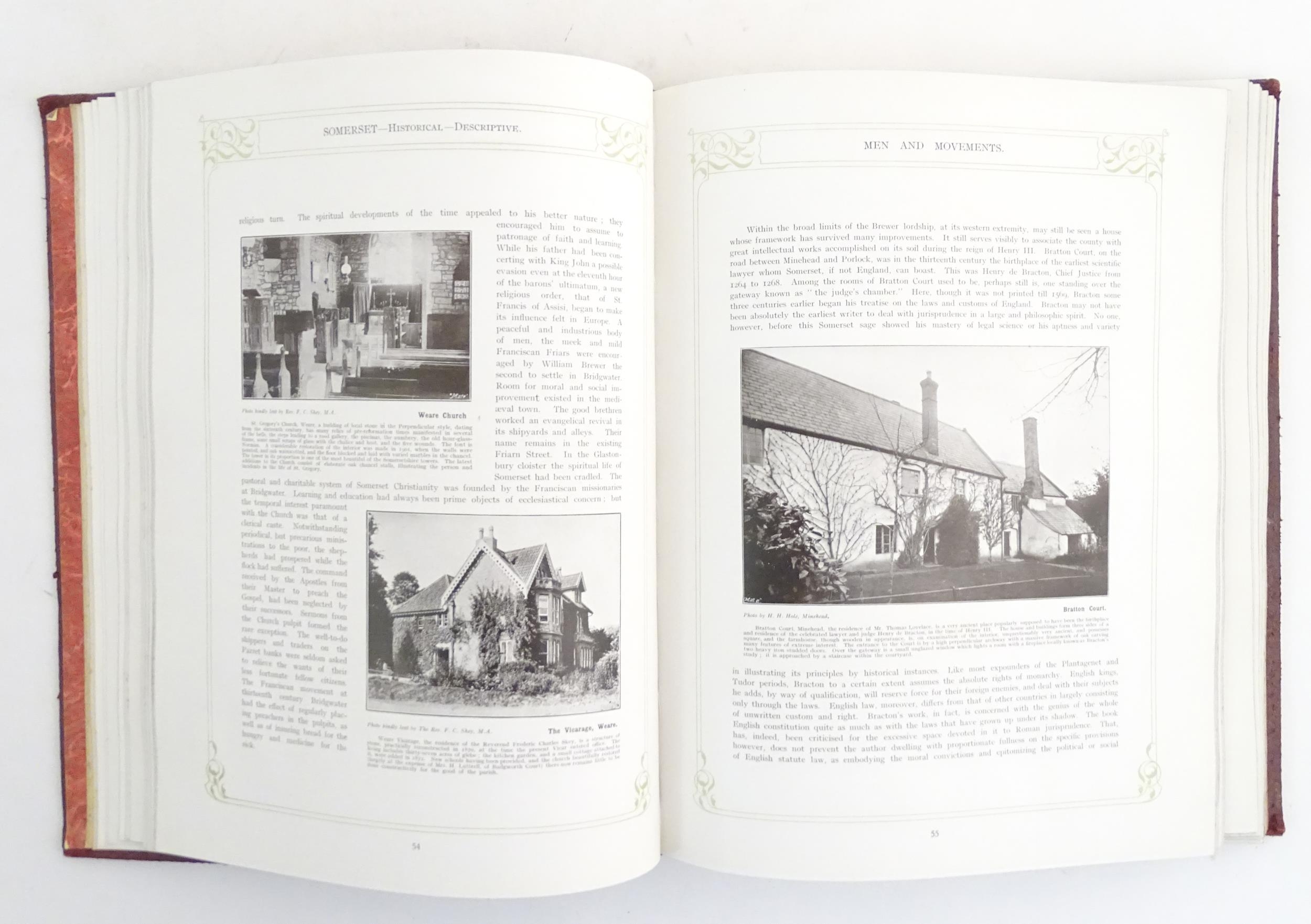 Book: Somerset - Historical, Descriptive, Biographical. Published by W. Mate & Sons Ltd., 1926 for - Image 2 of 11