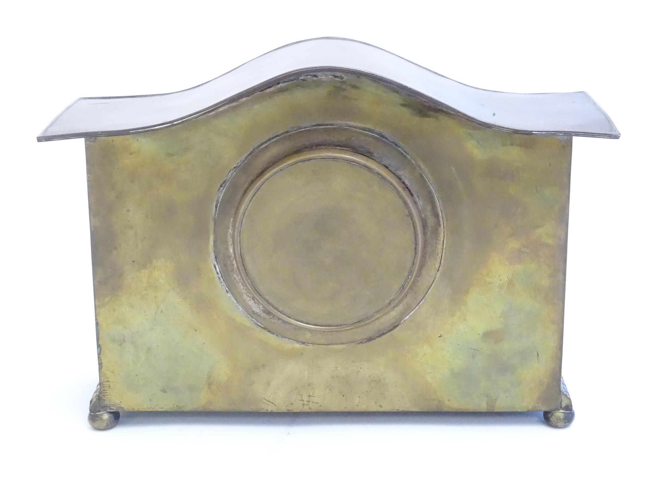 A mantle clock by Japy freres the shaped brass case with enamel dial marked signed Japy freres mark. - Image 11 of 18