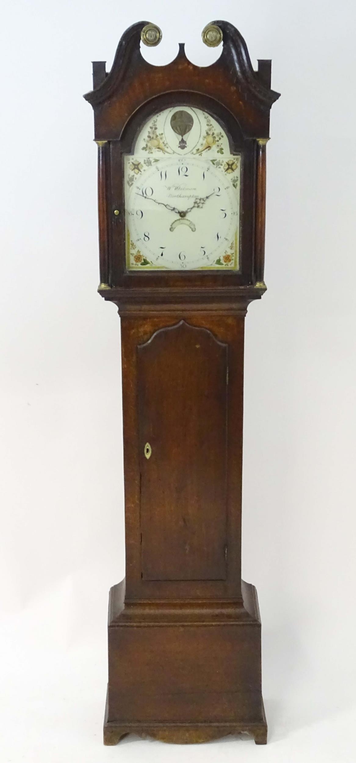 Northamptonshire Interest - W Whitmore, Northampton : An oak cased thirty hour long case clock - Image 7 of 11