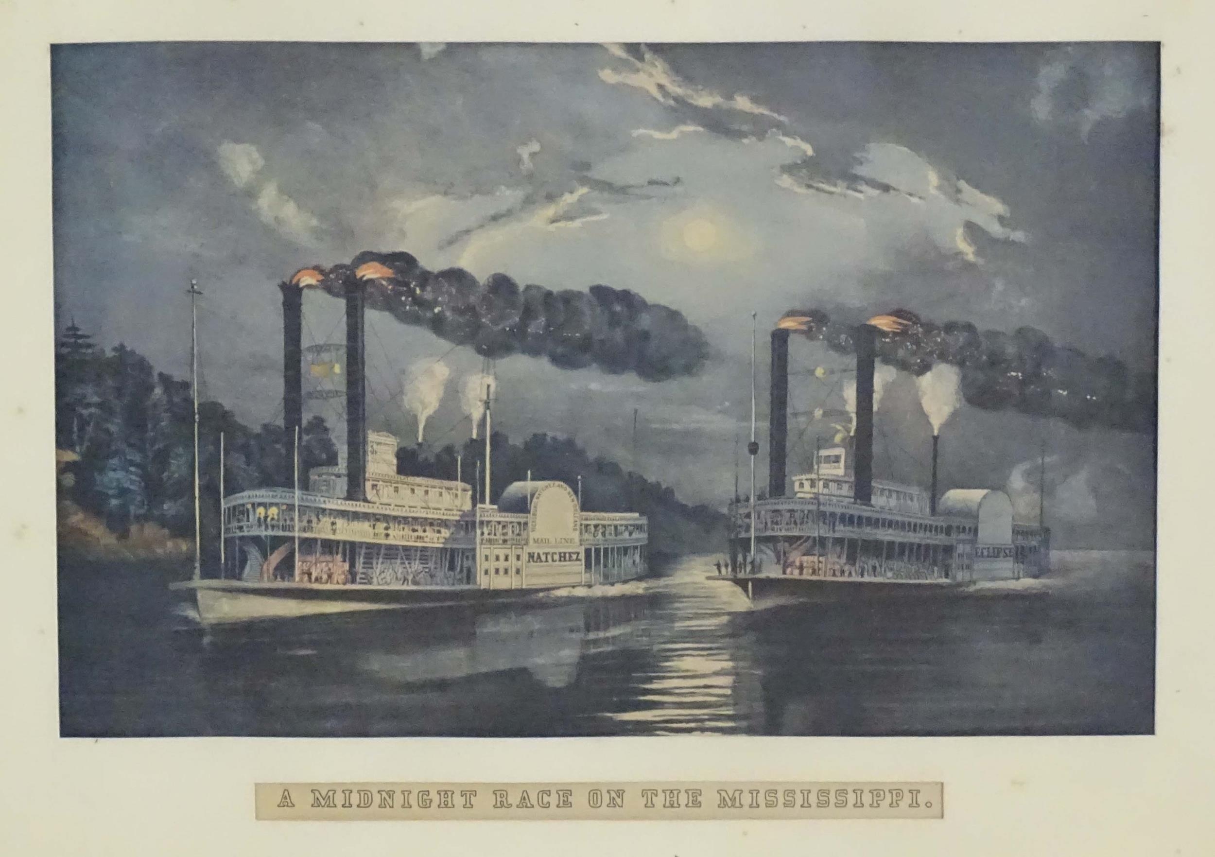 After Frances Flora Bond Palmer and H. D. Manning, Colour lithograph, A Midnight Race on the - Image 3 of 4
