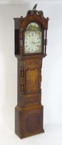 George Sanders Atherstone : A 19thC 8-day long case clock the convex dial with subsidiary seconds