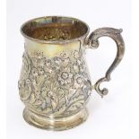 A Geo II silver mug hallmarked London 1748 London 1748. Approx. 4 1/2" high Please Note - we do