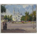 Leonid Nikolayevich Sheludko, 20th century, Ukrainian / Russian School, Oil on canvas, Cathedral,