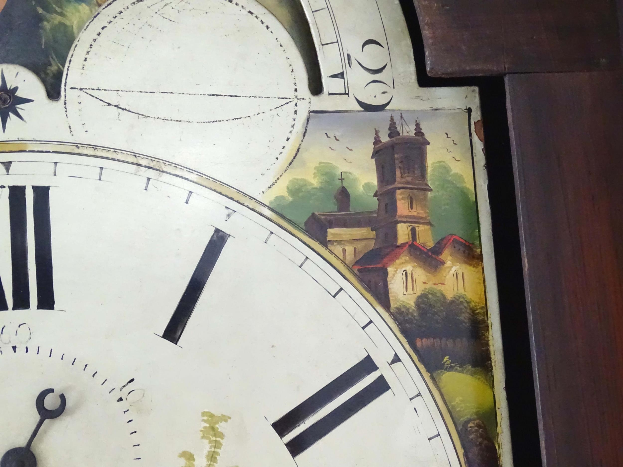 George Esplin Wigan (Lancaster) : A 19thC mahogany 8 day long case clock, the painted dial signed - Image 6 of 9