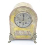 A Japy Freres mantel clock with classical frieze to front. 1/ 1/2" high Please Note - we do not make