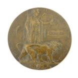 Militaria, WW1 / WWI / World War 1 / First World War : a bronze death plaque depicting Britannia and
