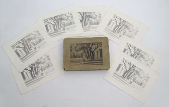 Albany Wiseman (1930-2021), Lithographic stone printing block and 7 prints, A Chelsea Pensioner at
