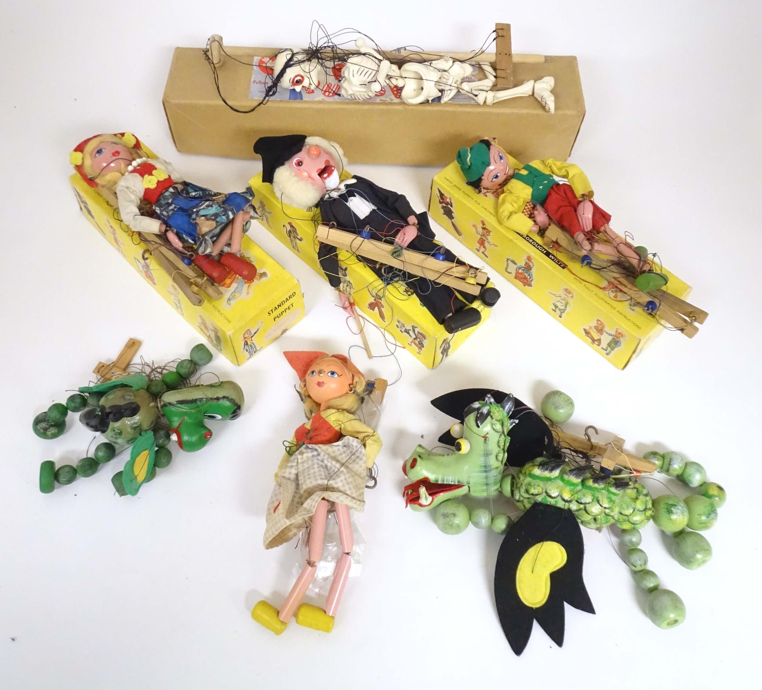 Toys: a quantity of Pelham Puppets, comprising: Type SL Skeleton (boxed), Type SS Tyrolean Girl ( - Image 3 of 10