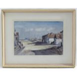 Roland Hilder (1905-1993), Watercolour, Shellness Hamlet, Isle of Sheppey, with a view of moored