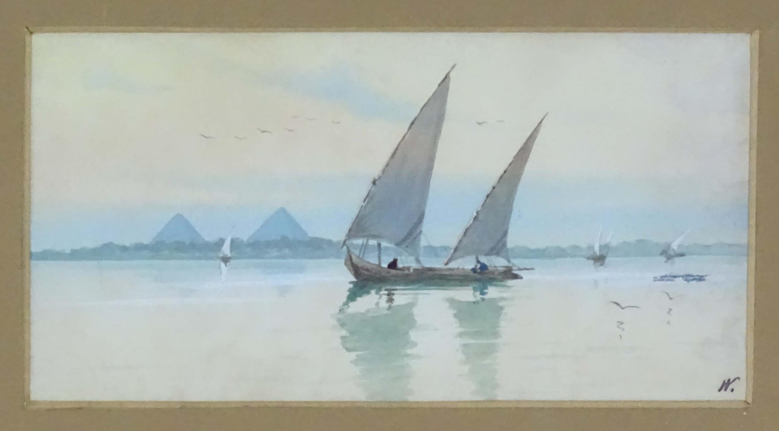 Manner of Edwin Lord Weeks (1849-1903), Watercolours, Two Egyptian scenes comprising a figure - Image 5 of 7