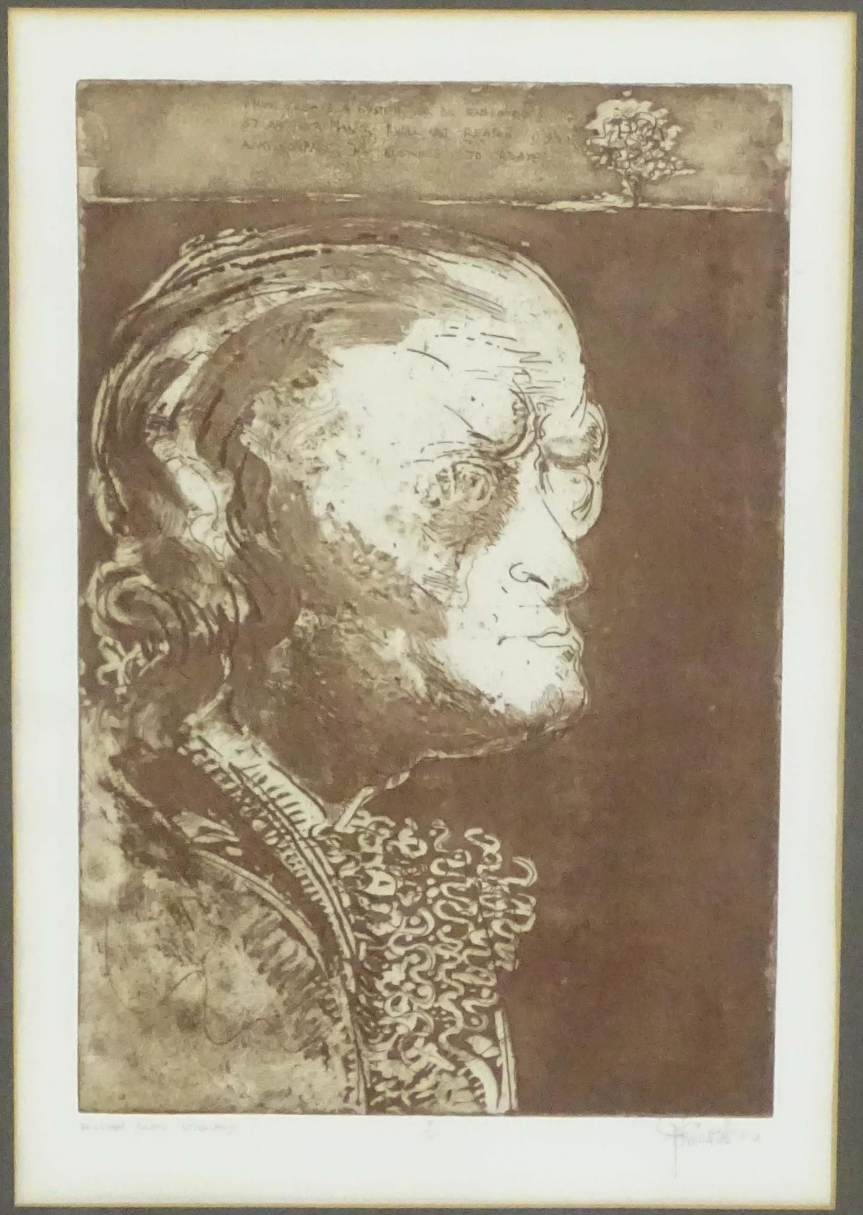 John William Mills (b. 1933), Limited edition etching, William Blake - Visionary. Signed, titled, - Image 3 of 6