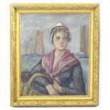 French School, Early 20th century, Oil on canvas, The Fisherman's Daughter, An impressionist style