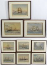 After William Fred Mitchell (1845-1914), Marine School, Colour lithographs, H.M.S. Hero, HMS