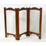 A 19thC satinwood screen with carved detail. Approx 49" high Please Note - we do not make