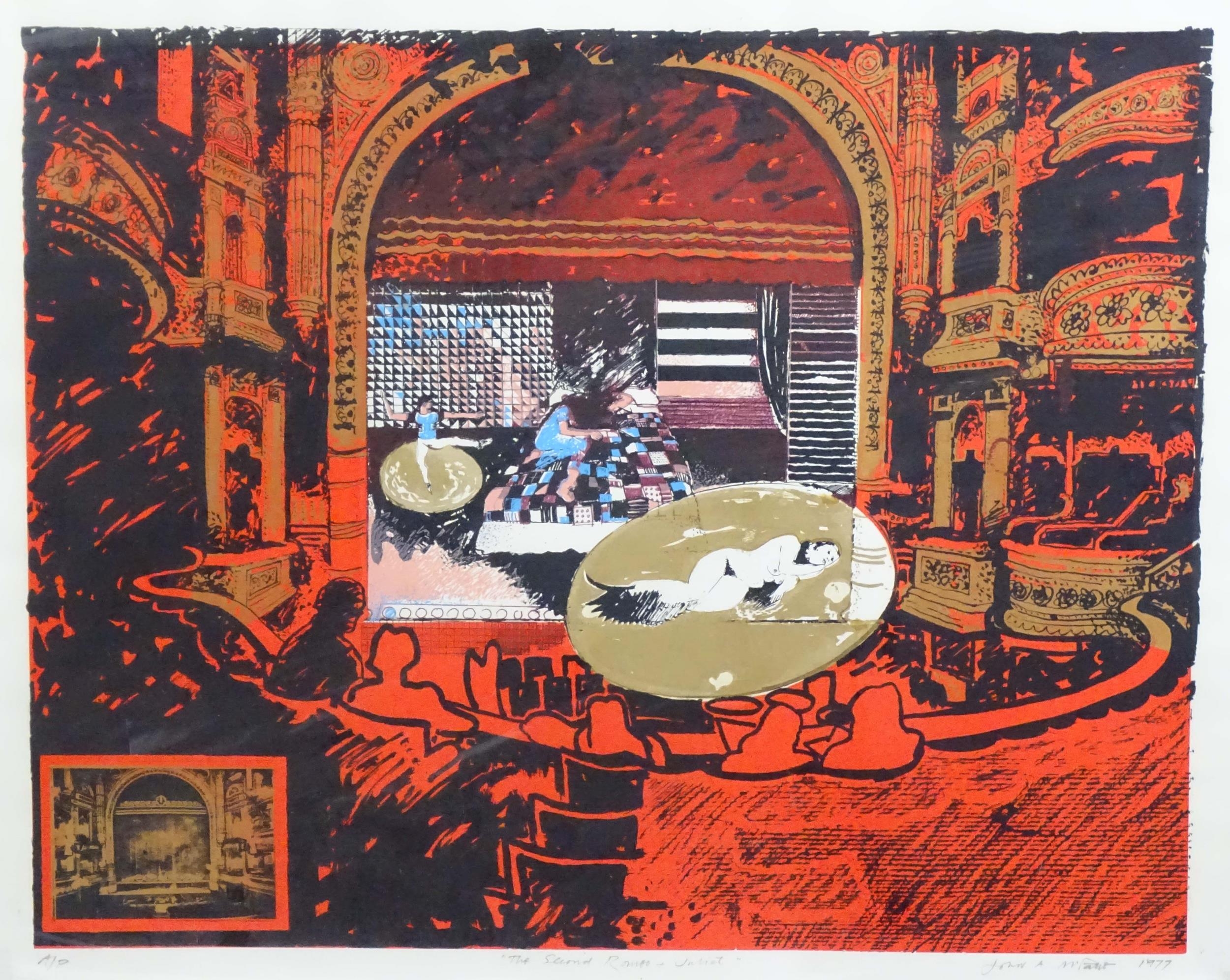 John A. McPake, 20th century, Colour screenprint, Artist's Proof, The Second Romeo & Juliet. - Image 3 of 6