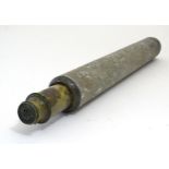 An early 19thC brass single-drawer telescope, engraved Jno agosti, Falmouth, Day and Night,