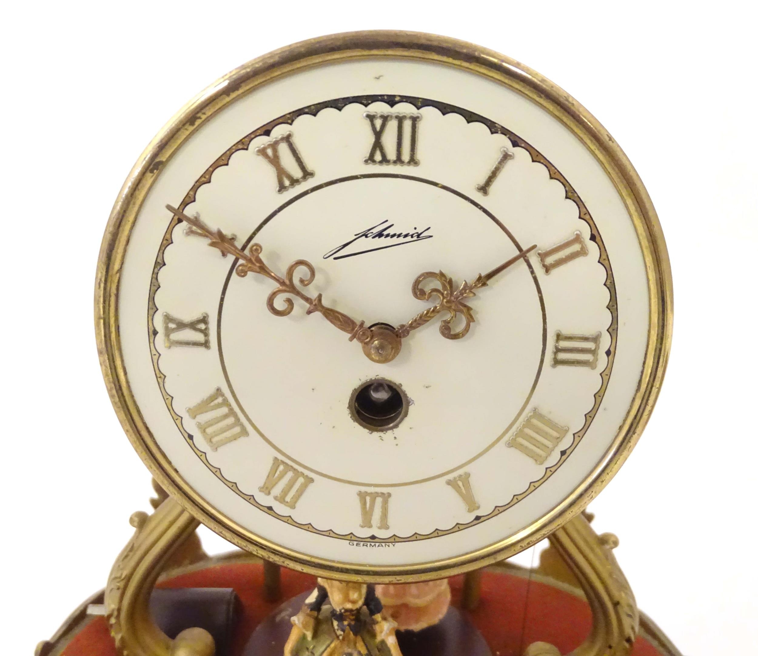 W & A Schmid Schlenker Jr - A German musical clock with hand painted figural decoration. The dial - Image 5 of 11