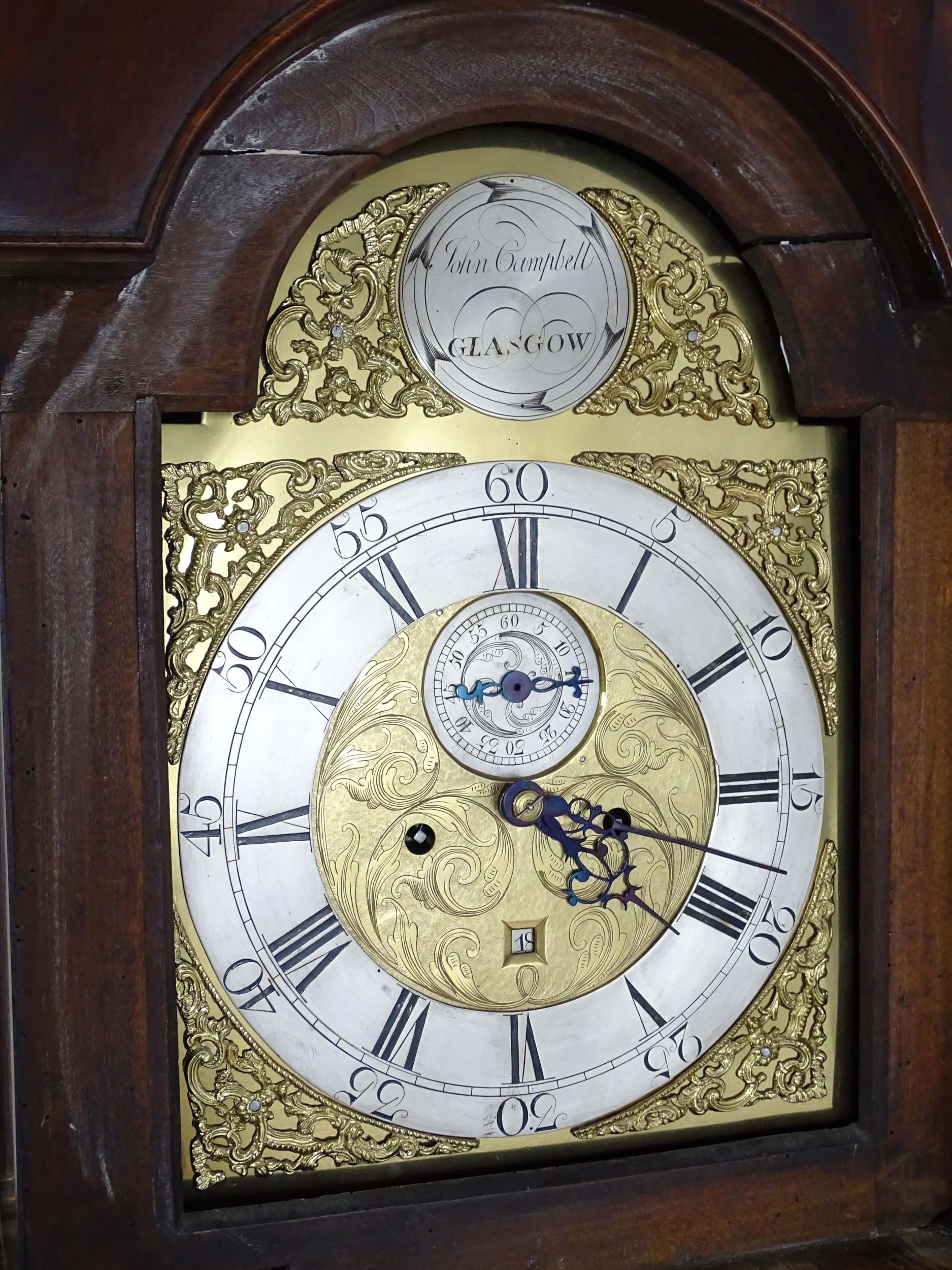 A Scottish 19thC mahogany 8-day long case clock, the brass dial with subsidiary seconds dial and - Image 6 of 15
