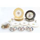 A quantity of assorted ceramics to include a Royal Crown Derby coffee cup and saucer decorated in